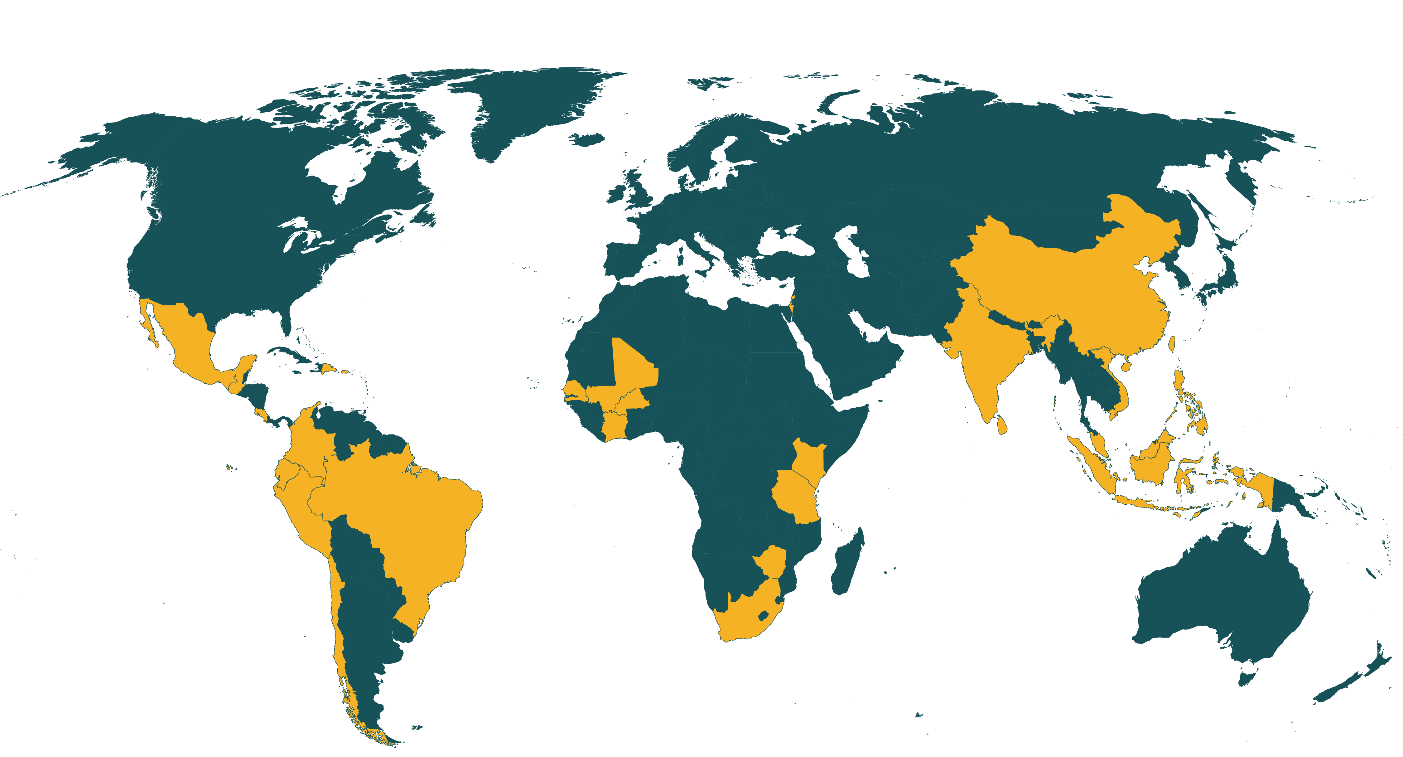 Map of current Rainforest Alliance certified fruit farms